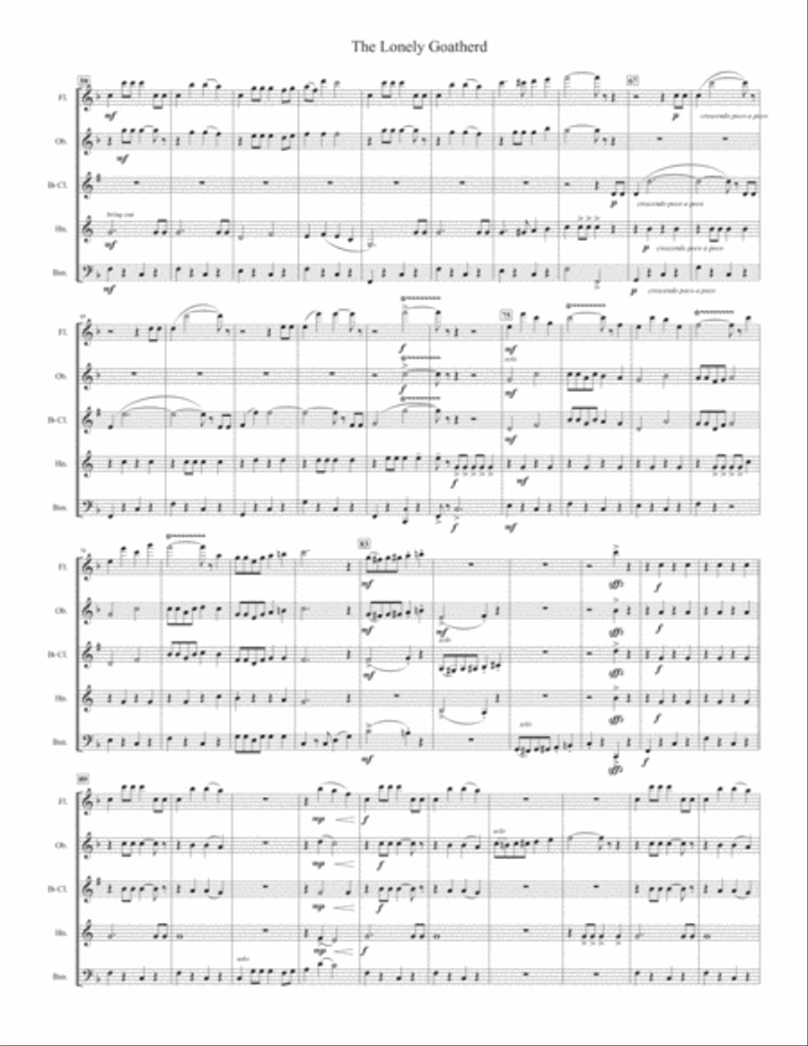 The Lonely Goatherd from the Sound of Music Woodwind Quintet scores gallery preview page 4