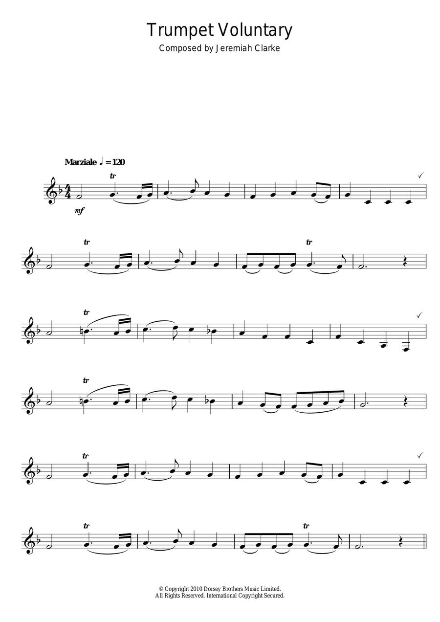 Trumpet Voluntary Trumpet scores gallery preview page 1
