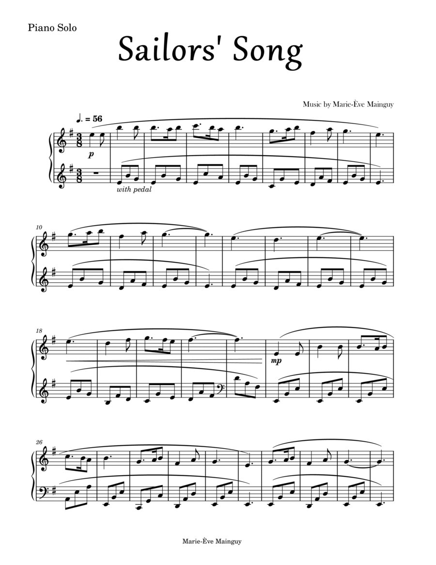 Sailors' Song Sailors' Song Piano Method scores gallery preview page 1