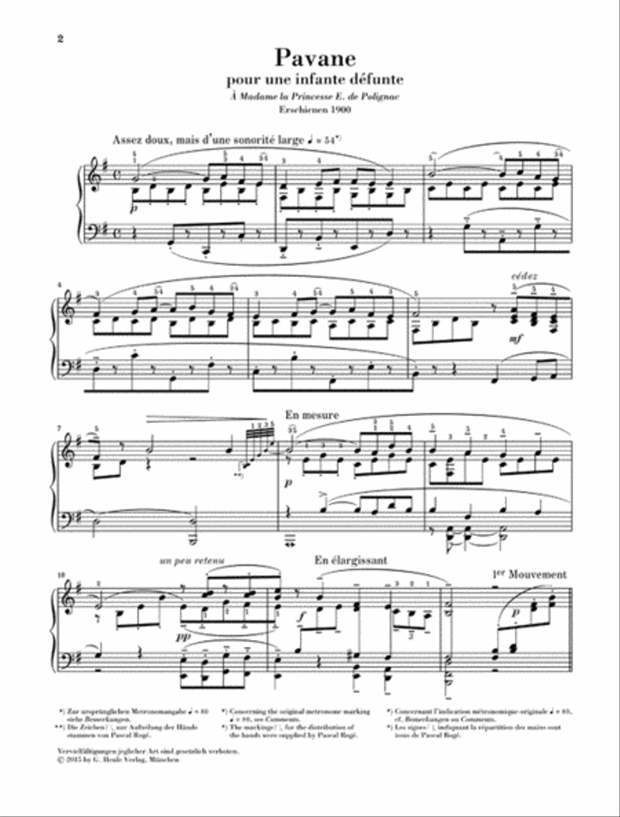 Pavane pour une infante défunte Piano Solo scores gallery preview page 2