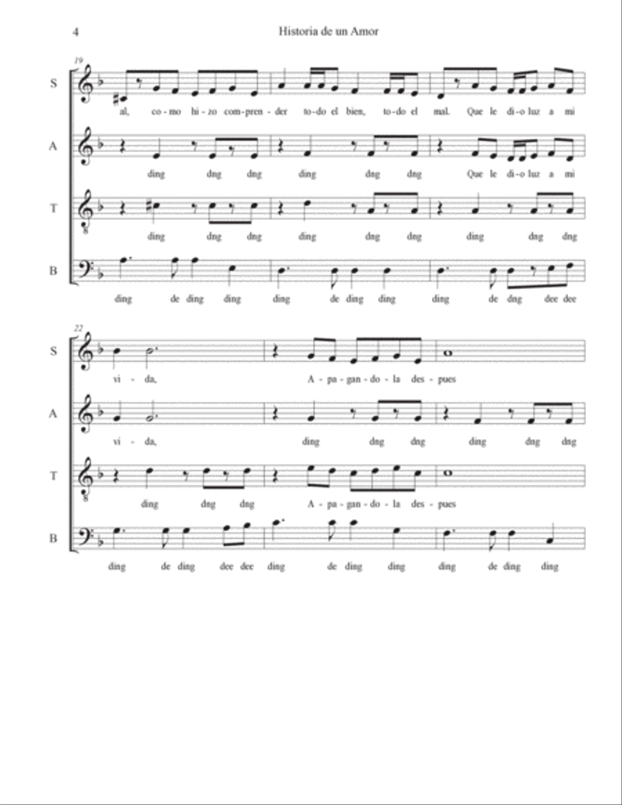 Historia De Un Amor 4-Part scores gallery preview page 4