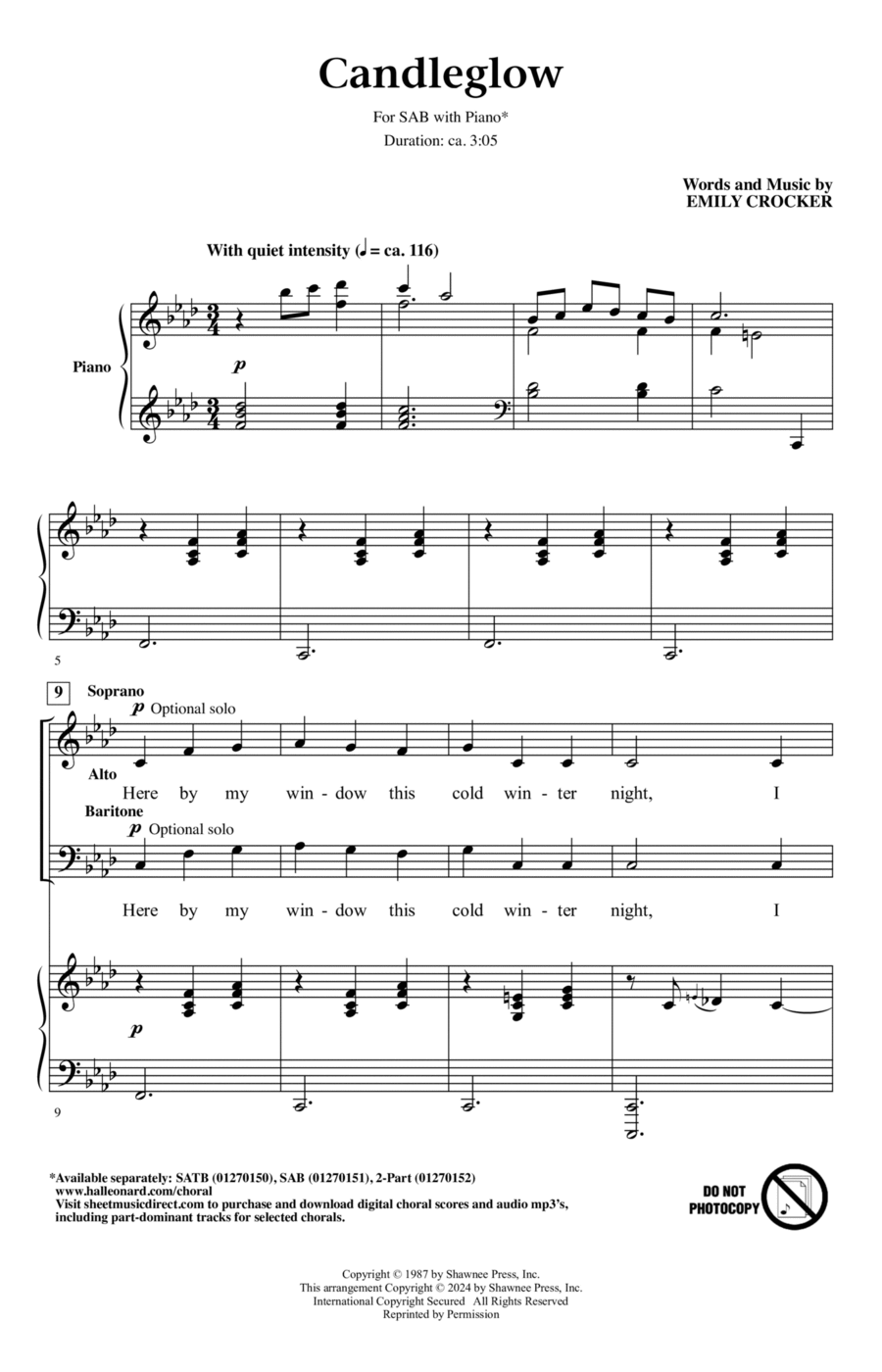 Candleglow Candleglow 3-Part scores gallery preview page 1