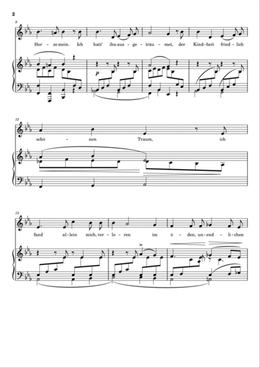 Du Ring an meinem Finger - Frauenliebe und Leben, Op.42, No.4 - For Piano Accompaniment - With Lyric Voice scores gallery preview page 2
