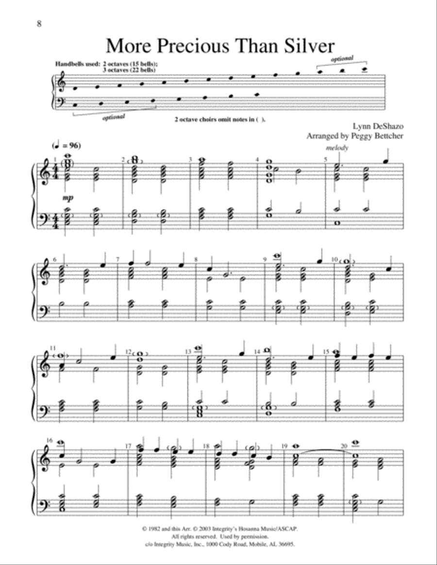 Easy to Ring Praise and Worship 3-Octaves scores gallery preview page 25