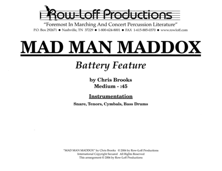Mad Man Maddox w/Tutor Tracks