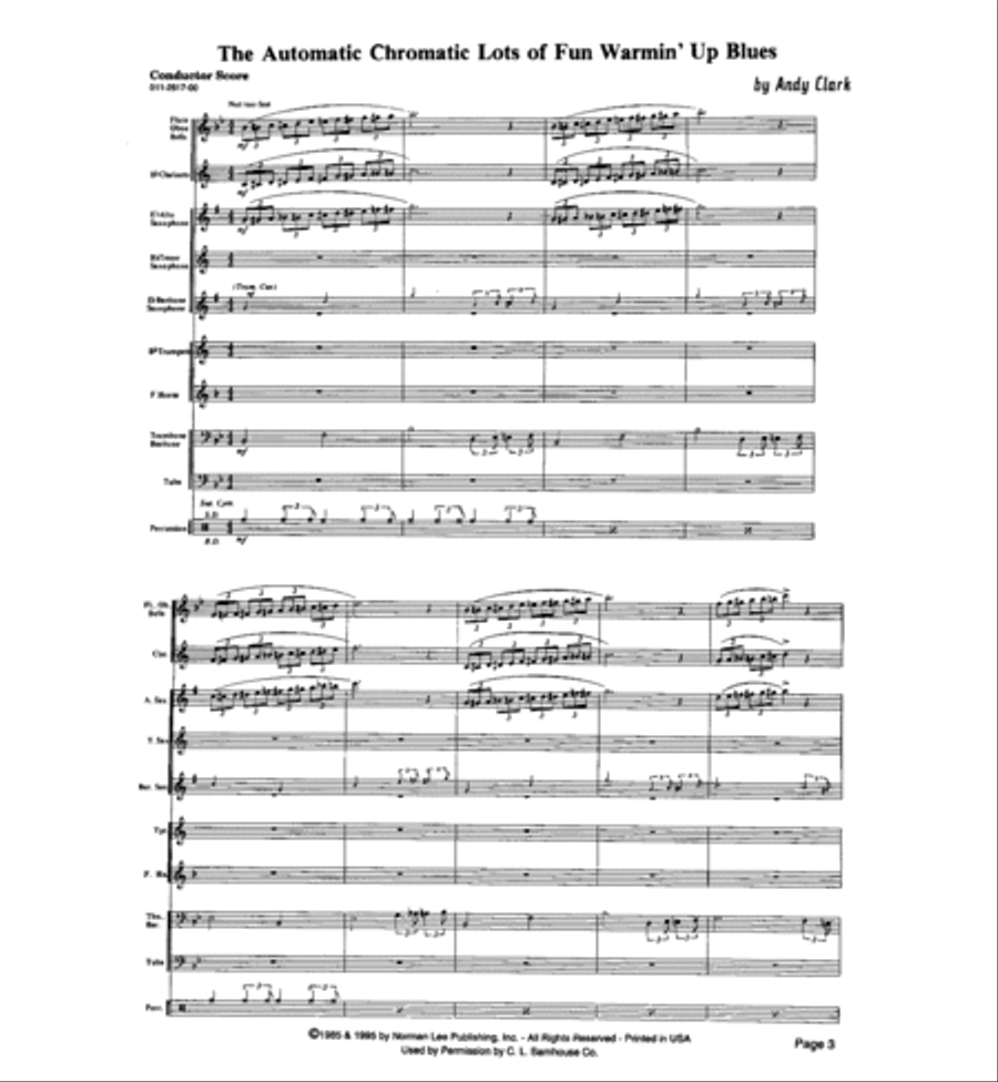 Automatic Chromatic Lots of Fun Warmin' Up Blues Concert Band scores gallery preview page 2