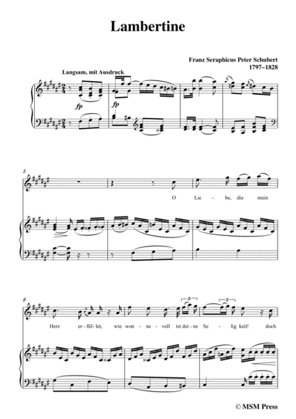 Schubert-Lambertine,in F sharp Major,for Voice&Piano image number null