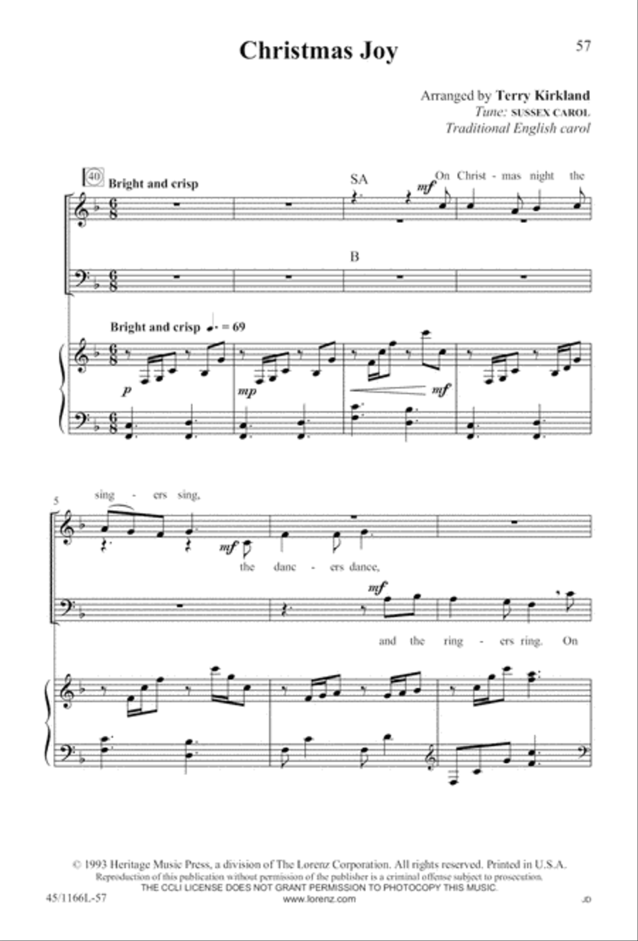 12 Carols for about 12 Singers 3-Part scores gallery preview page 58