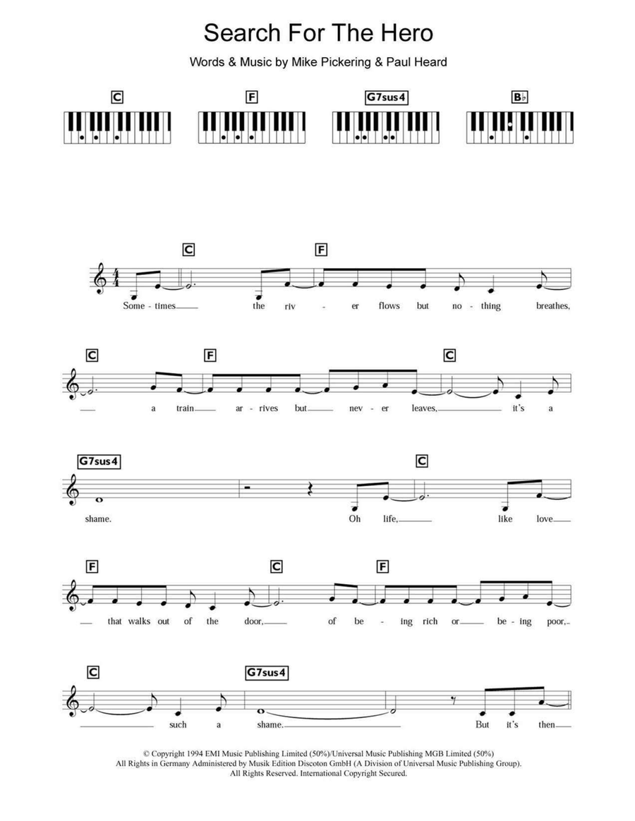 Search For The Hero Piano scores gallery preview page 1