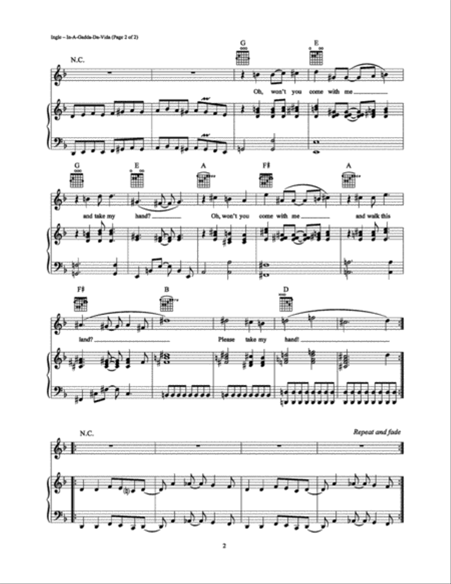 In-A-Gadda-Da-Vida Piano, Vocal, Guitar scores gallery preview page 2