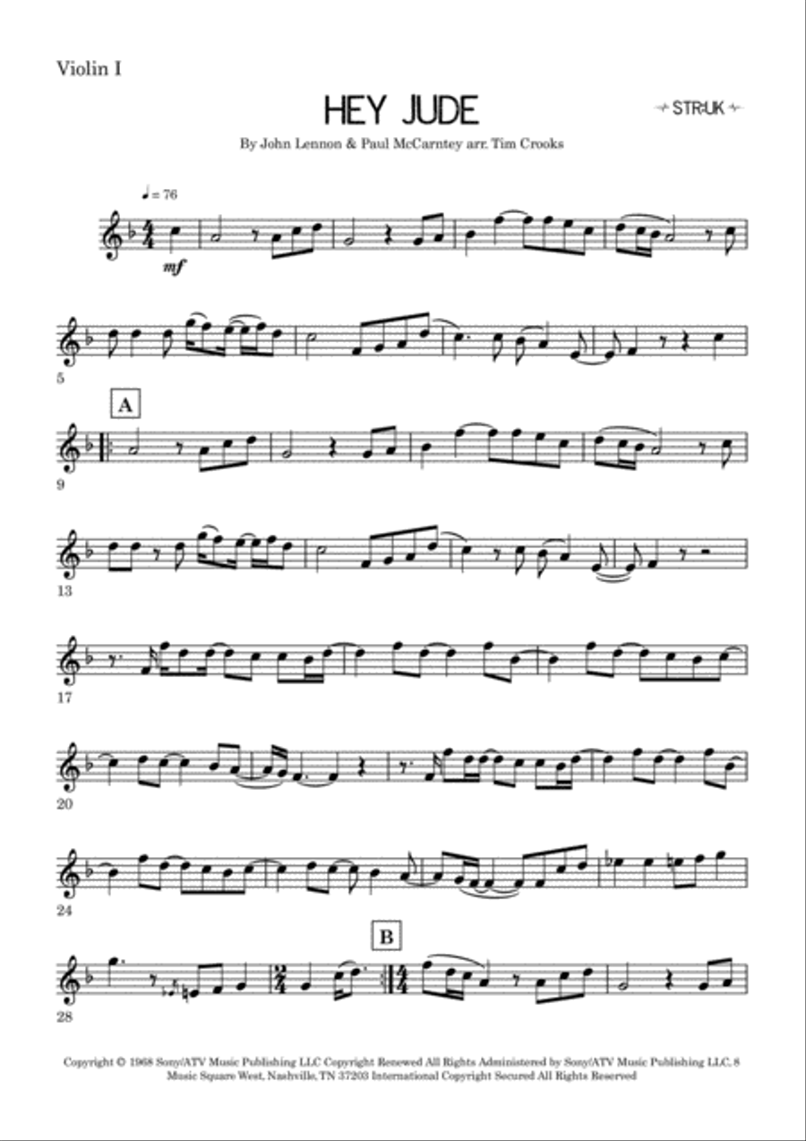Hey Jude String Quartet scores gallery preview page 6