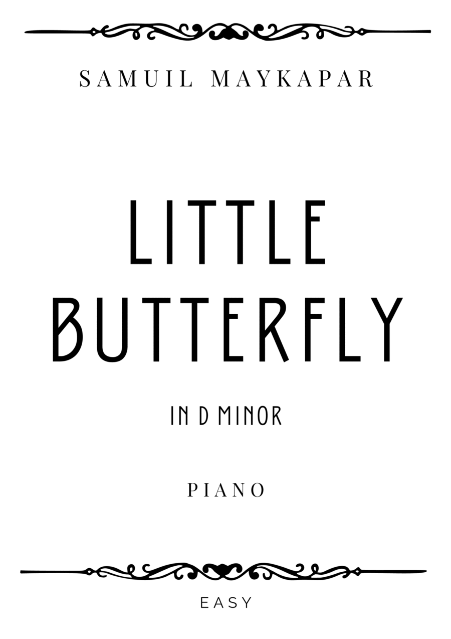 Maykapar - The Butterfly in D minor - Easy Piano Method scores gallery preview page 1