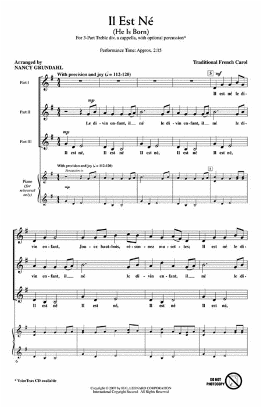 Il Est Né 3-Part scores gallery preview page 2