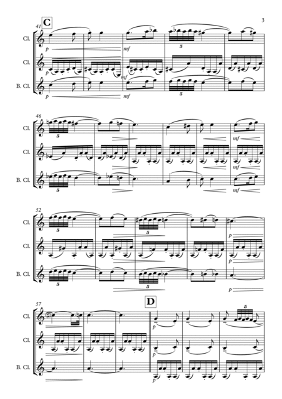 Nutcracker Suite - Arabian Dance: Clarinet Trio Clarinet Trio scores gallery preview page 3