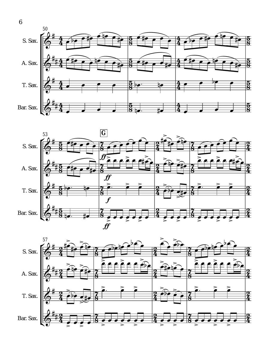 Novacaine Saxophone Solo scores gallery preview page 6