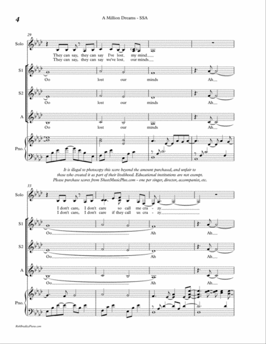 A Million Dreams A Million Dreams SSA scores gallery preview page 4