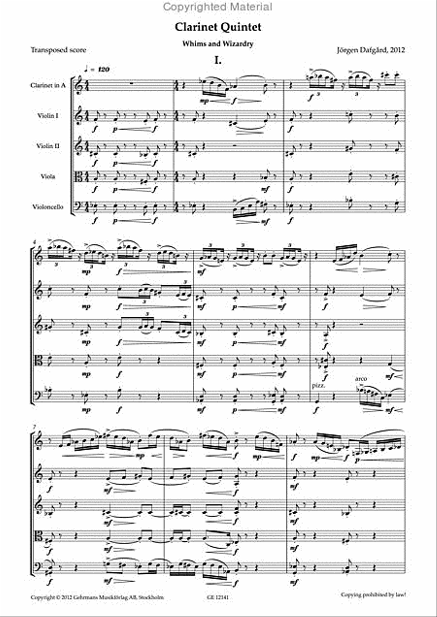 Clarinet Quintet Clarinet Quintet Clarinet scores gallery preview page 3