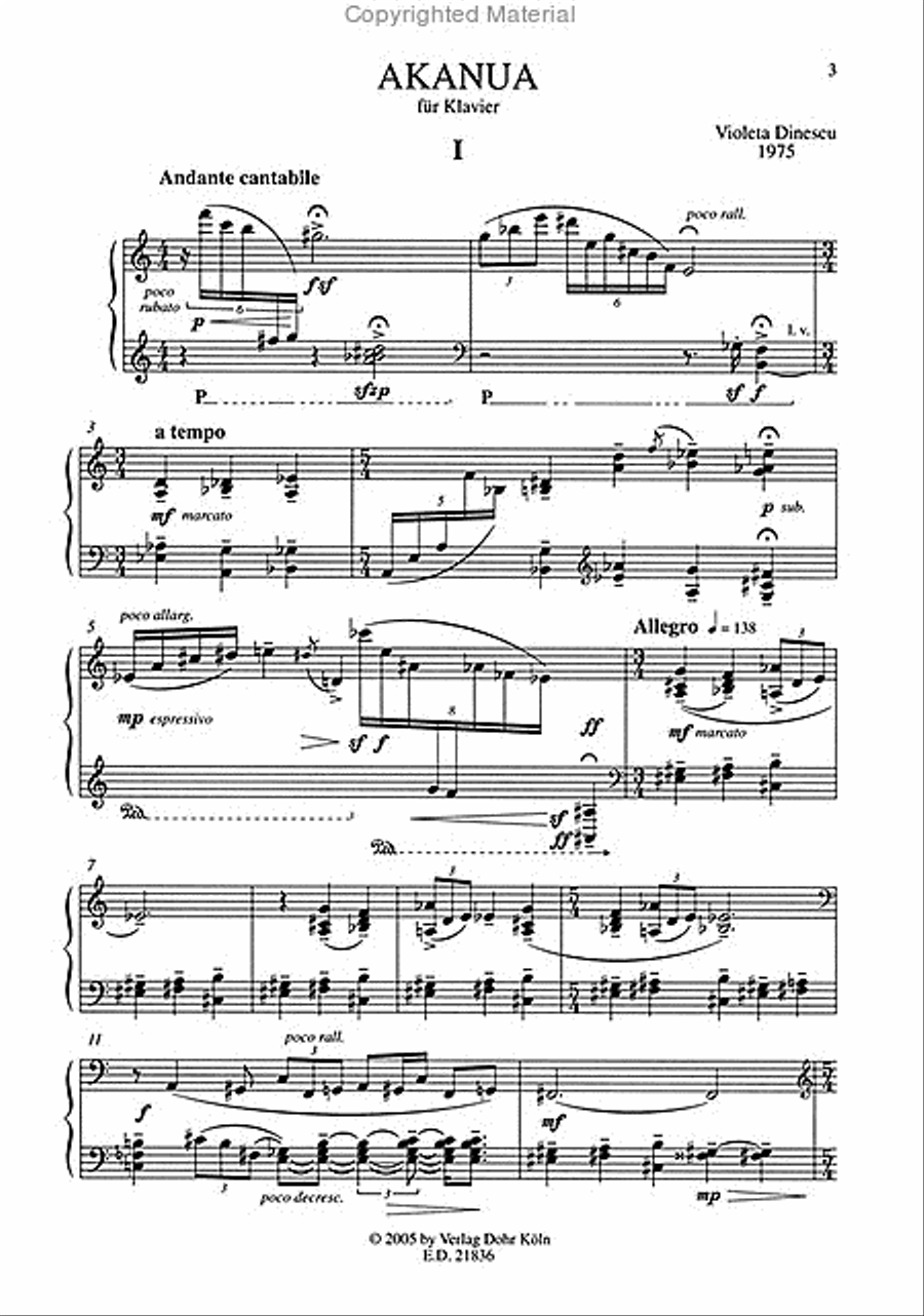 AKANUA für Klavier (1975) Piano Solo scores gallery preview page 2