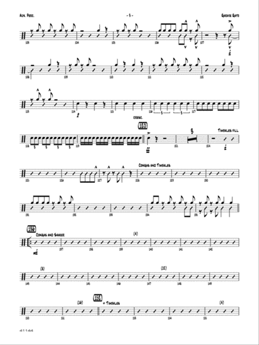 Garaje Gato: 1st Percussion Jazz Ensemble scores gallery preview page 3