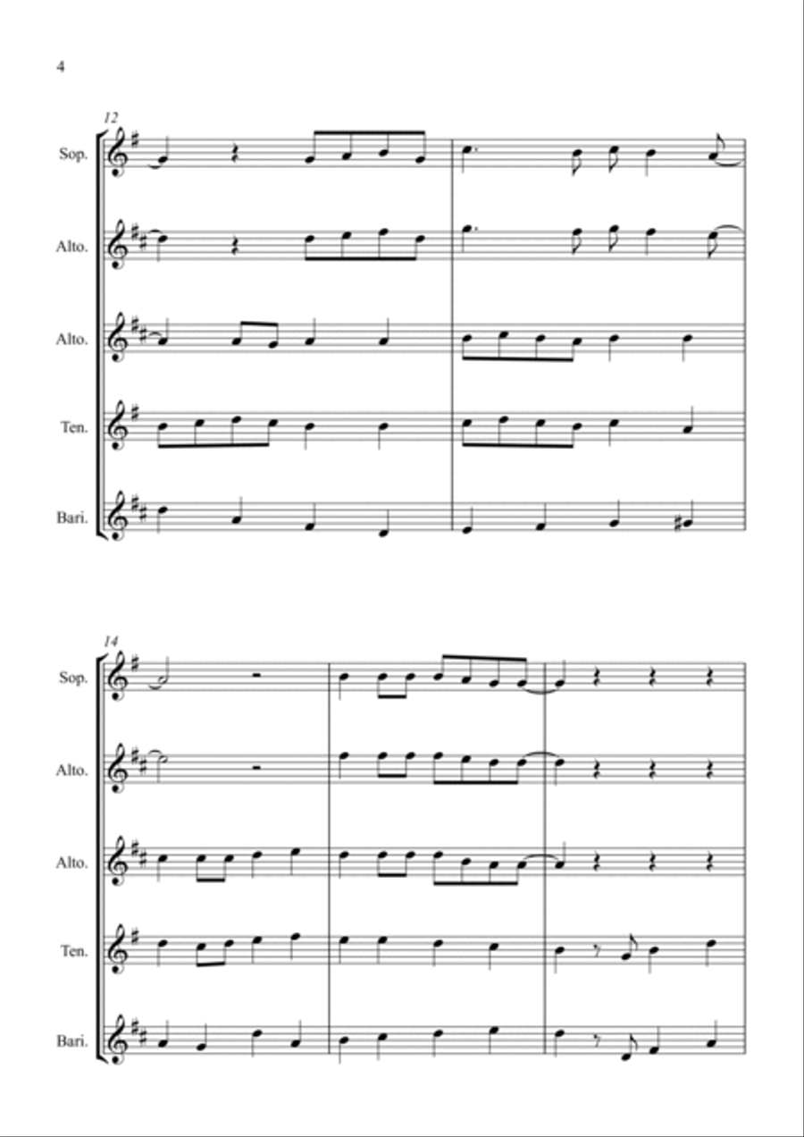 Bad Romance Saxophone Quartet scores gallery preview page 4