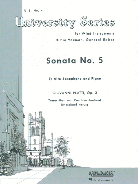 University Series - Sonata No. 5 E Flat Alto Saxophone & Piano