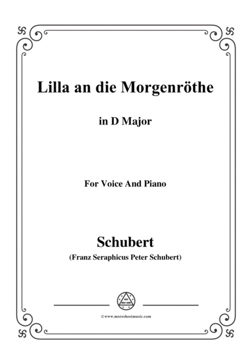 Schubert-Lilla an die Morgenröte,in D Major,for Voice&Piano image number null