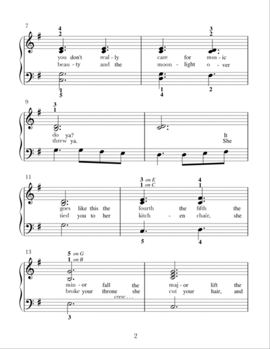 Hallelujah Easy Piano scores gallery preview page 2