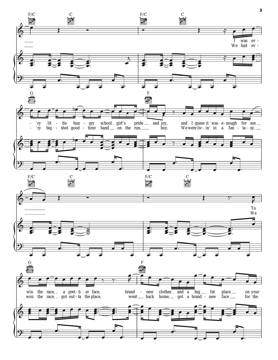 Freedom '90 Piano, Vocal, Guitar scores gallery preview page 3