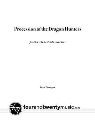 Book cover for Procession of the Dragon Hunters, for flute, clarinet/ violin and piano