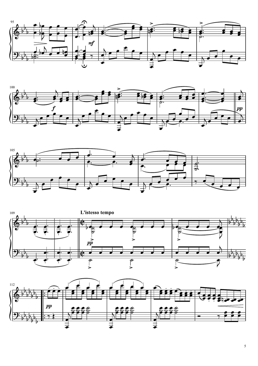 Schubert - Ein Klavierstück D.946 No.2 in E♭ Major - Original For Piano Solo Piano Solo scores gallery preview page 5