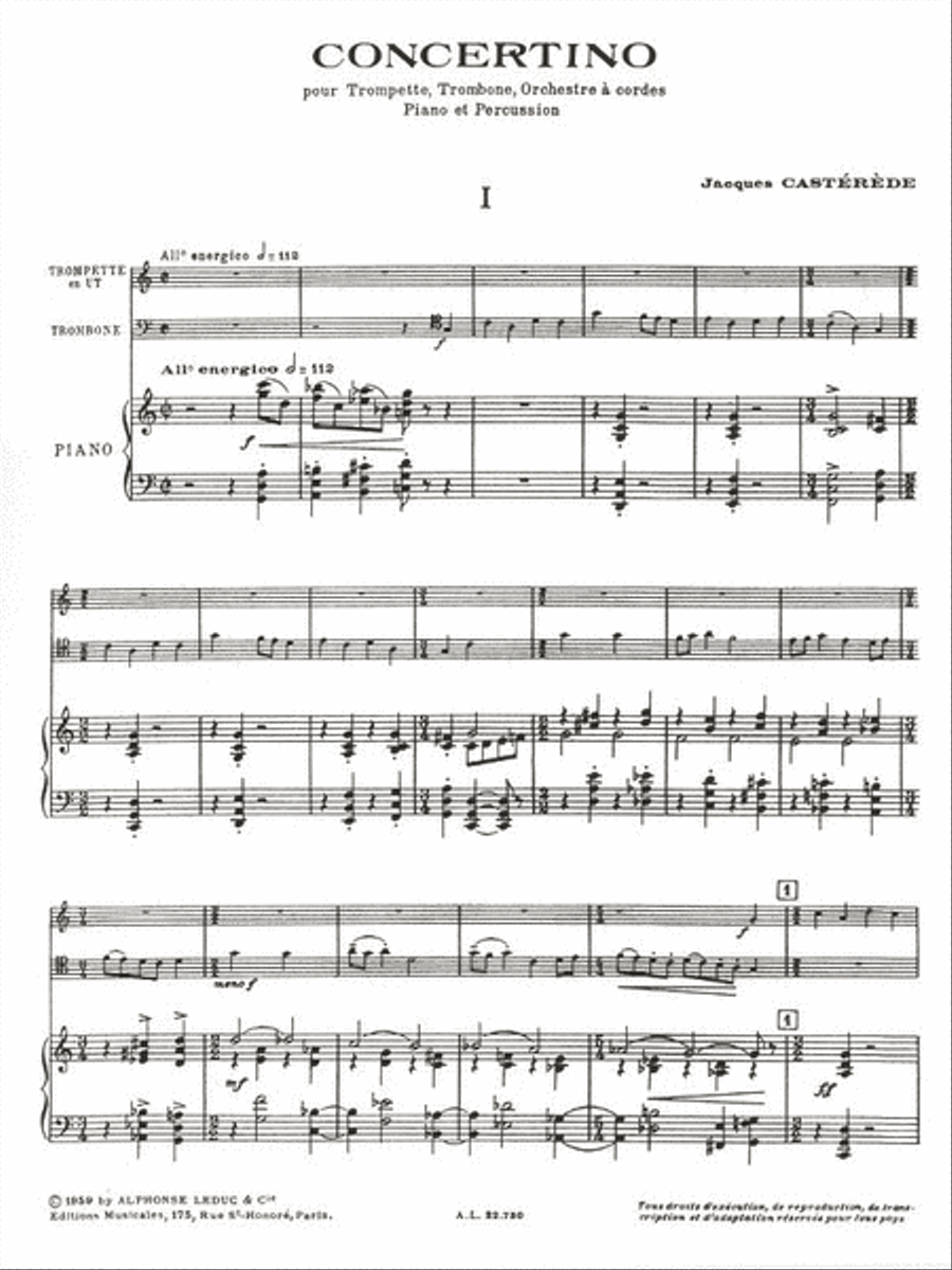 Concertino For Trumpet, Trombone, String Orchestra, Piano And Percu