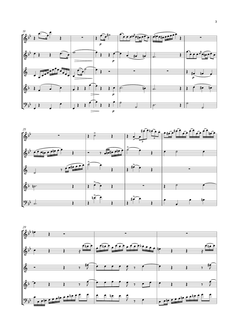 Danzi - Wind Quintet No.1 in B flat major, Op.56 No.1 Woodwind Quintet scores gallery preview page 3