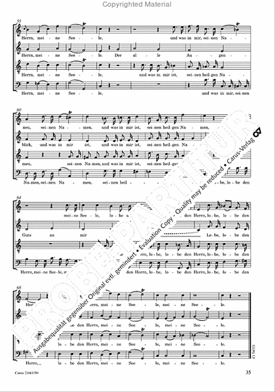 Motets and arias for choirs collected and edited by Johann Adam Hiller, vol. 5 Voice Solo scores gallery preview page 36