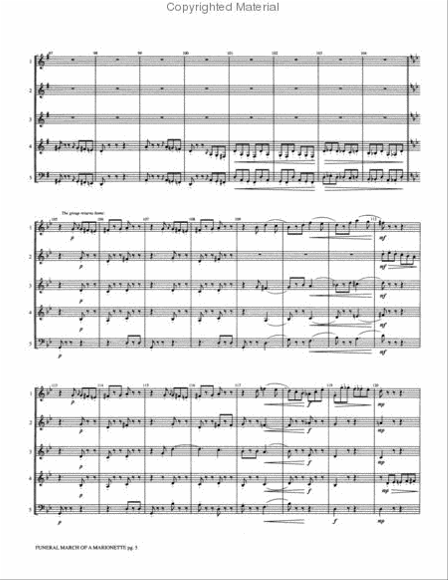Funeral March of a Marionette Woodwind Ensemble scores gallery preview page 3