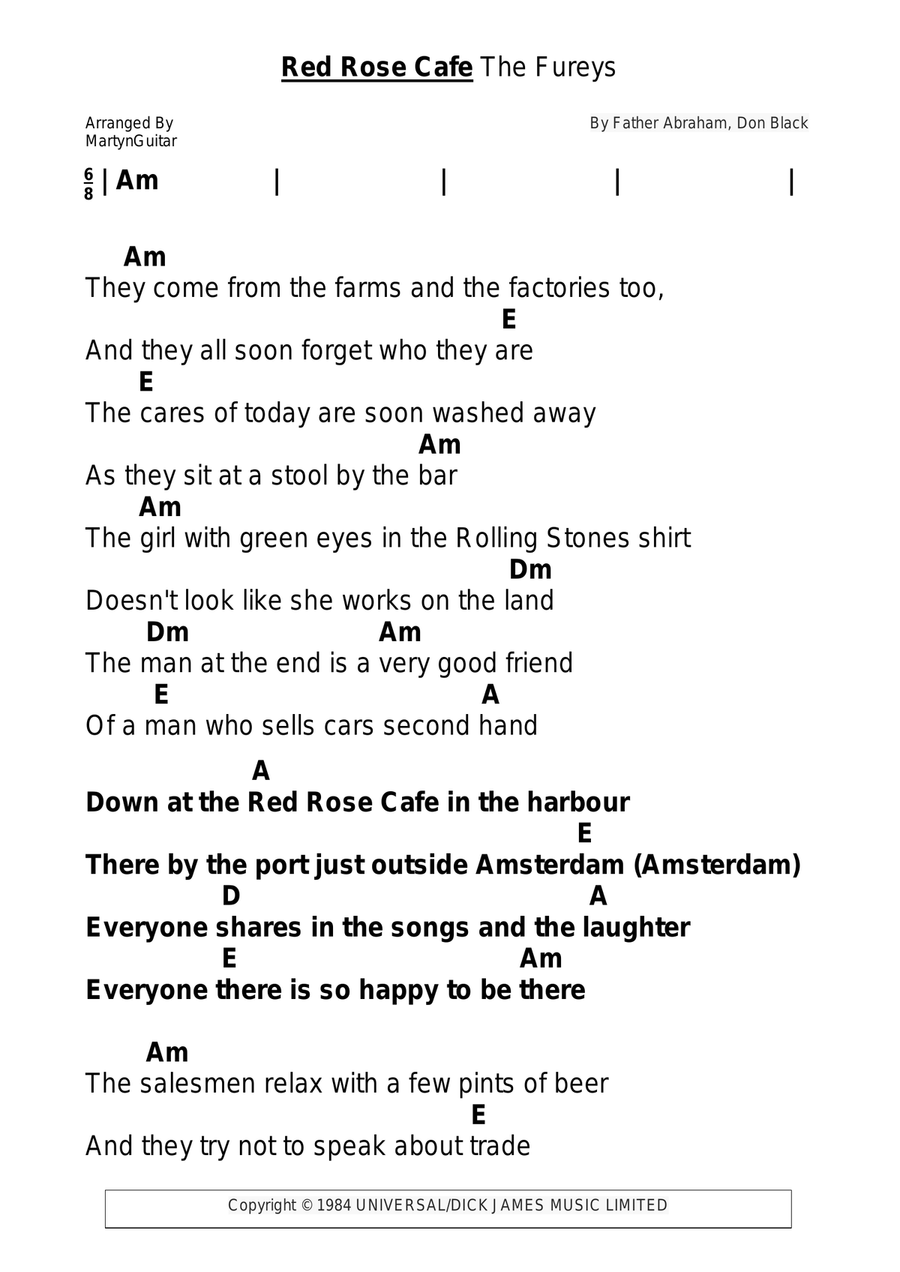 The Red Rose Cafe Acoustic Guitar scores gallery preview page 1