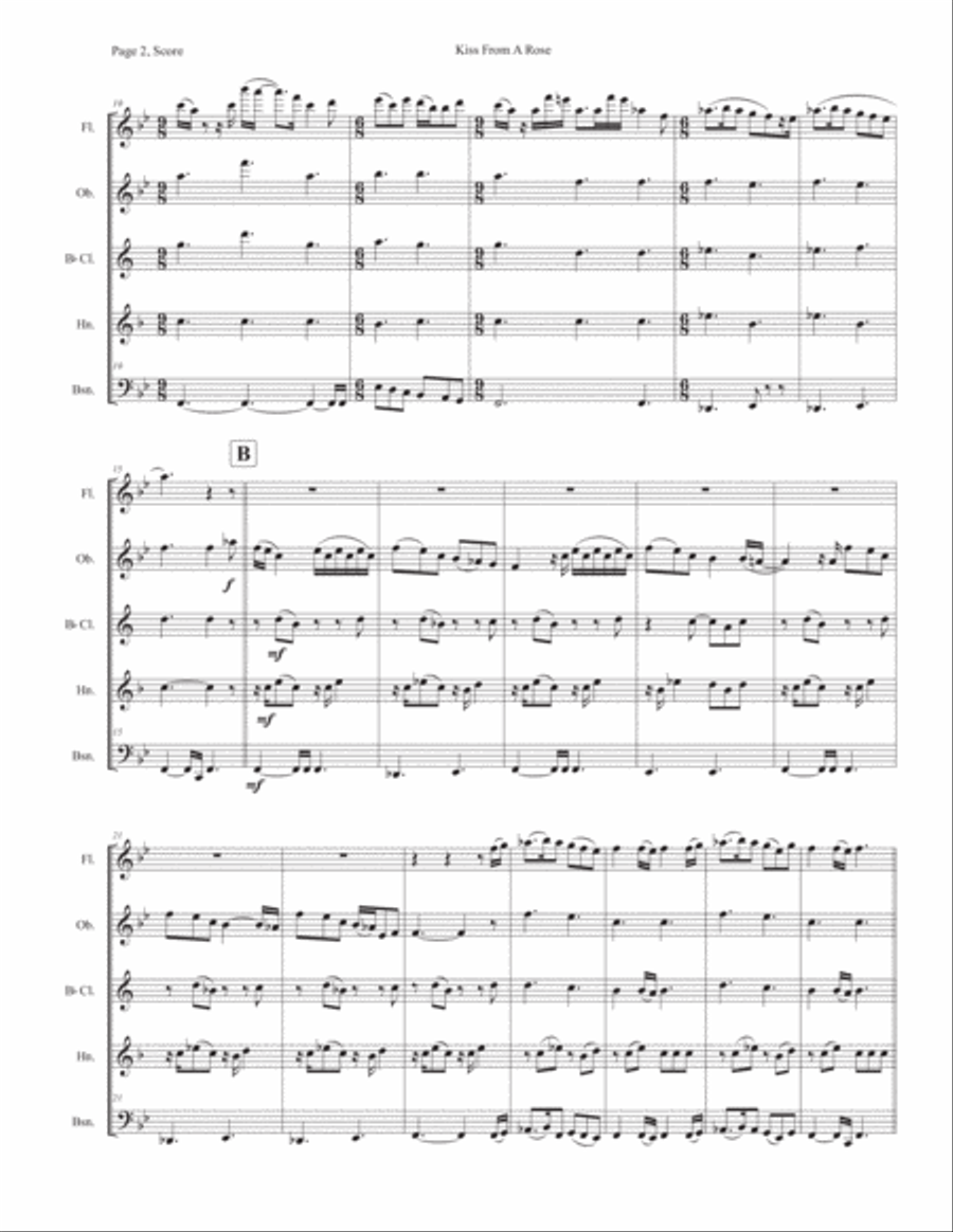 Kiss From A Rose Kiss From A Rose Woodwind Quintet scores gallery preview page 2