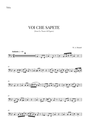 Book cover for Mozart - Voi Che Sapete (for Tuba)