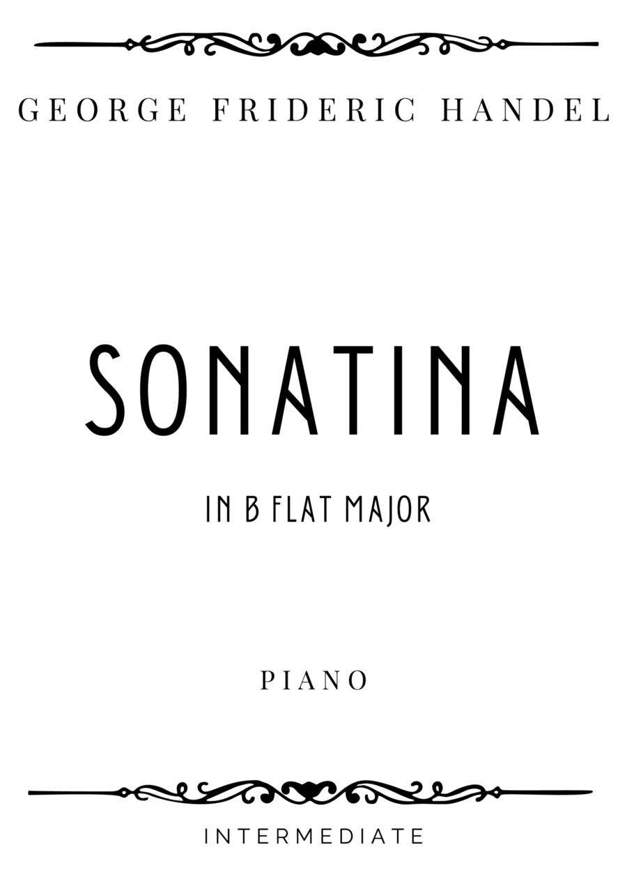 Handel - Keyboard Sonatina B Flat Major - Intermediate Piano Method scores gallery preview page 1
