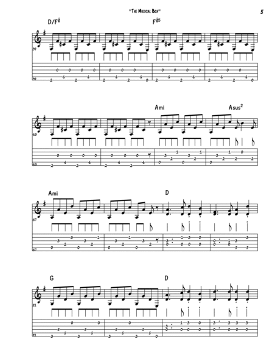 The Musical Box Guitar Tablature scores gallery preview page 5