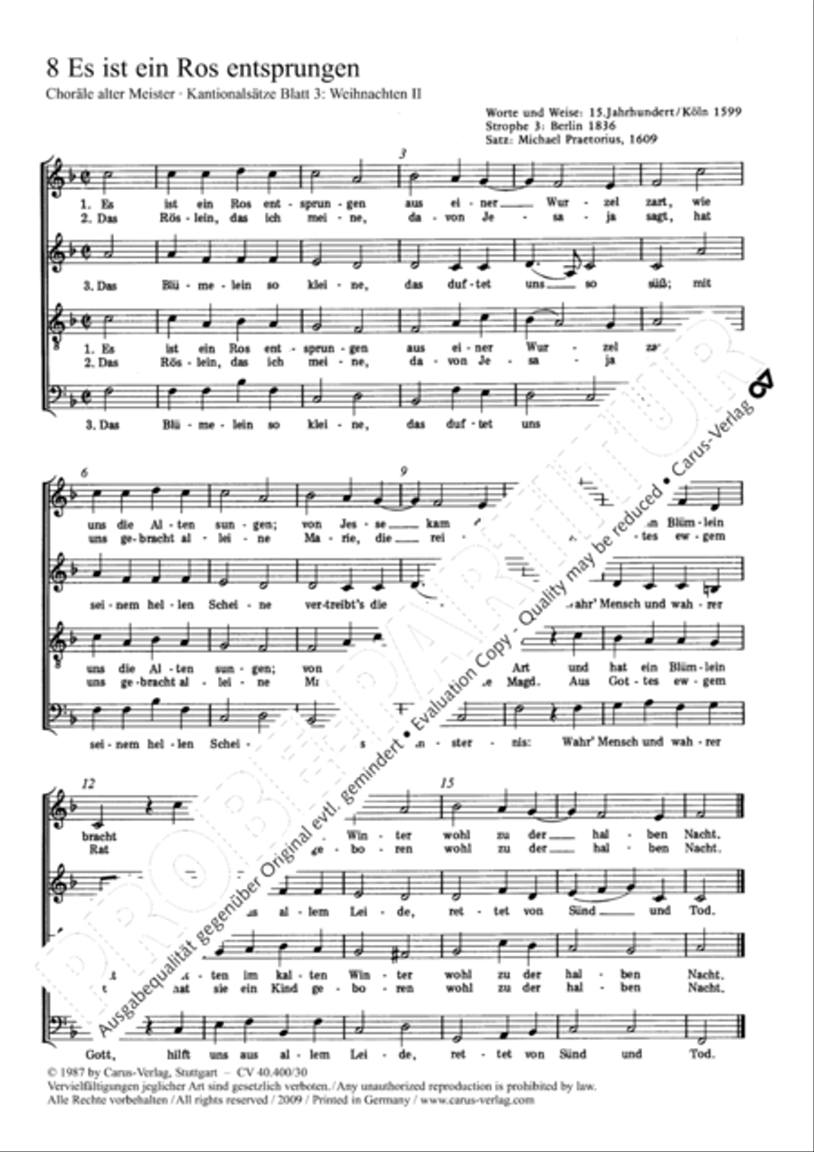 Praetorius: Kantionalsatze zu Weihnachten II Score scores gallery preview page 2
