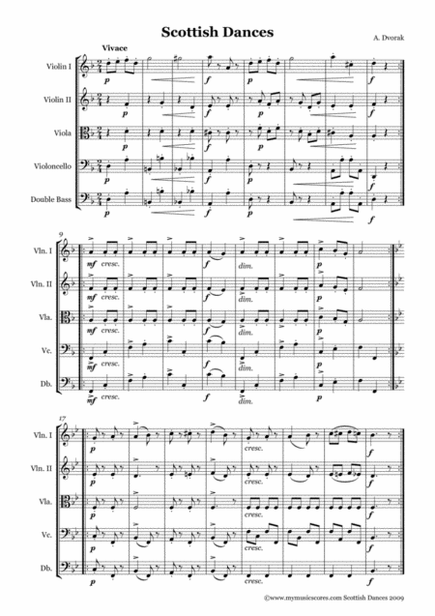 Dvorak Scottish Dances Op. 41 for String Orchestra image number null