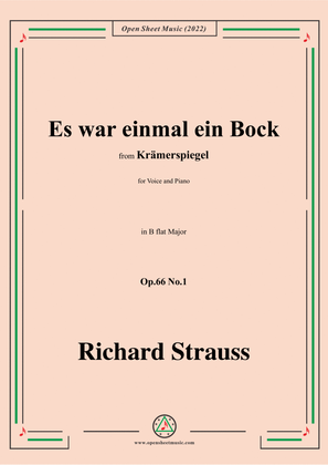 Book cover for Richard Strauss-Es war einmal ein Bock,in B flat Major,Op.66 No.1