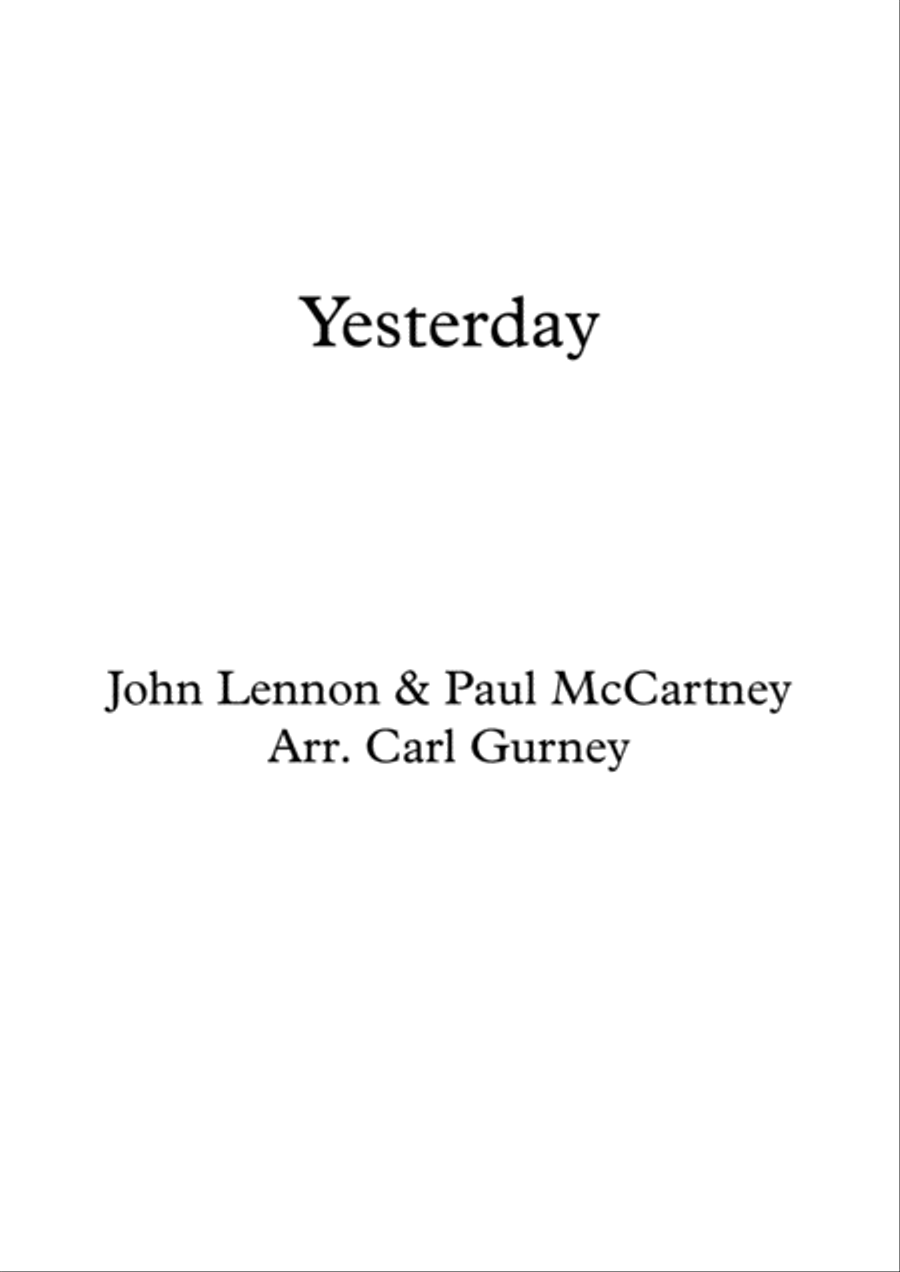 Yesterday Yesterday Small Ensemble scores gallery preview page 1