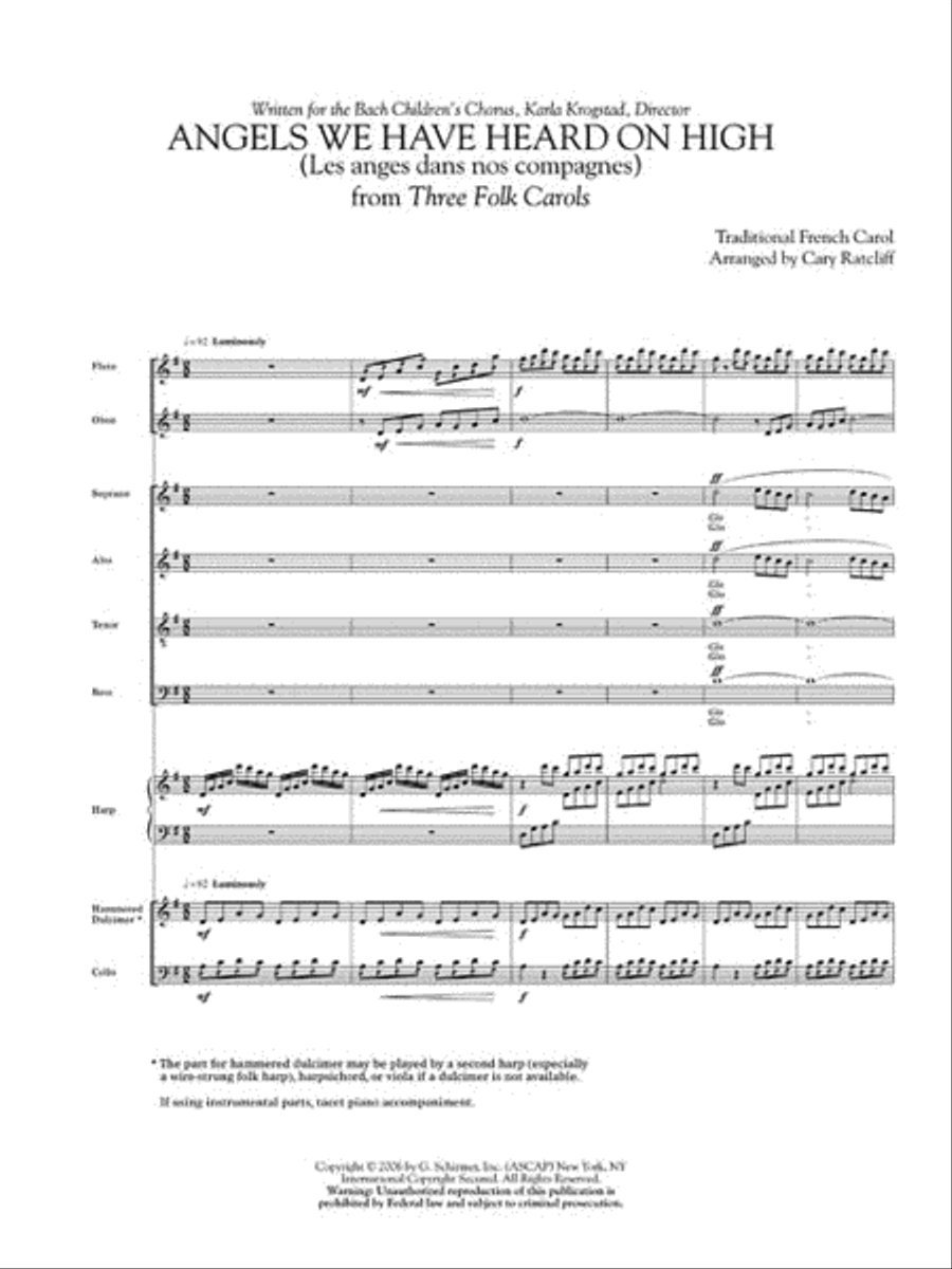 Angels We Have Heard on High (Les Anges Dans Nos Compagnes) Choir scores gallery preview page 2