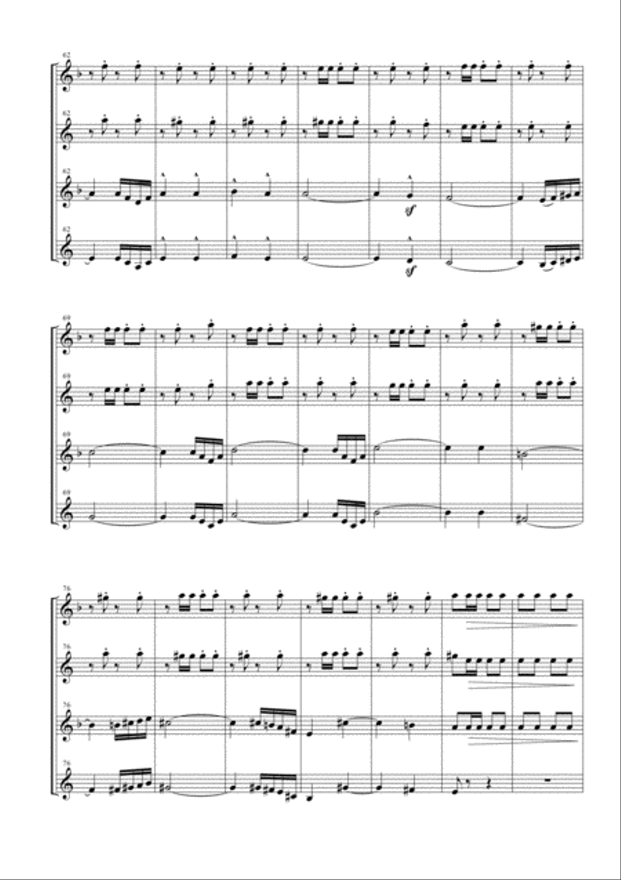 Florentiner March for Saxophone Quartet Saxophone Quartet scores gallery preview page 4