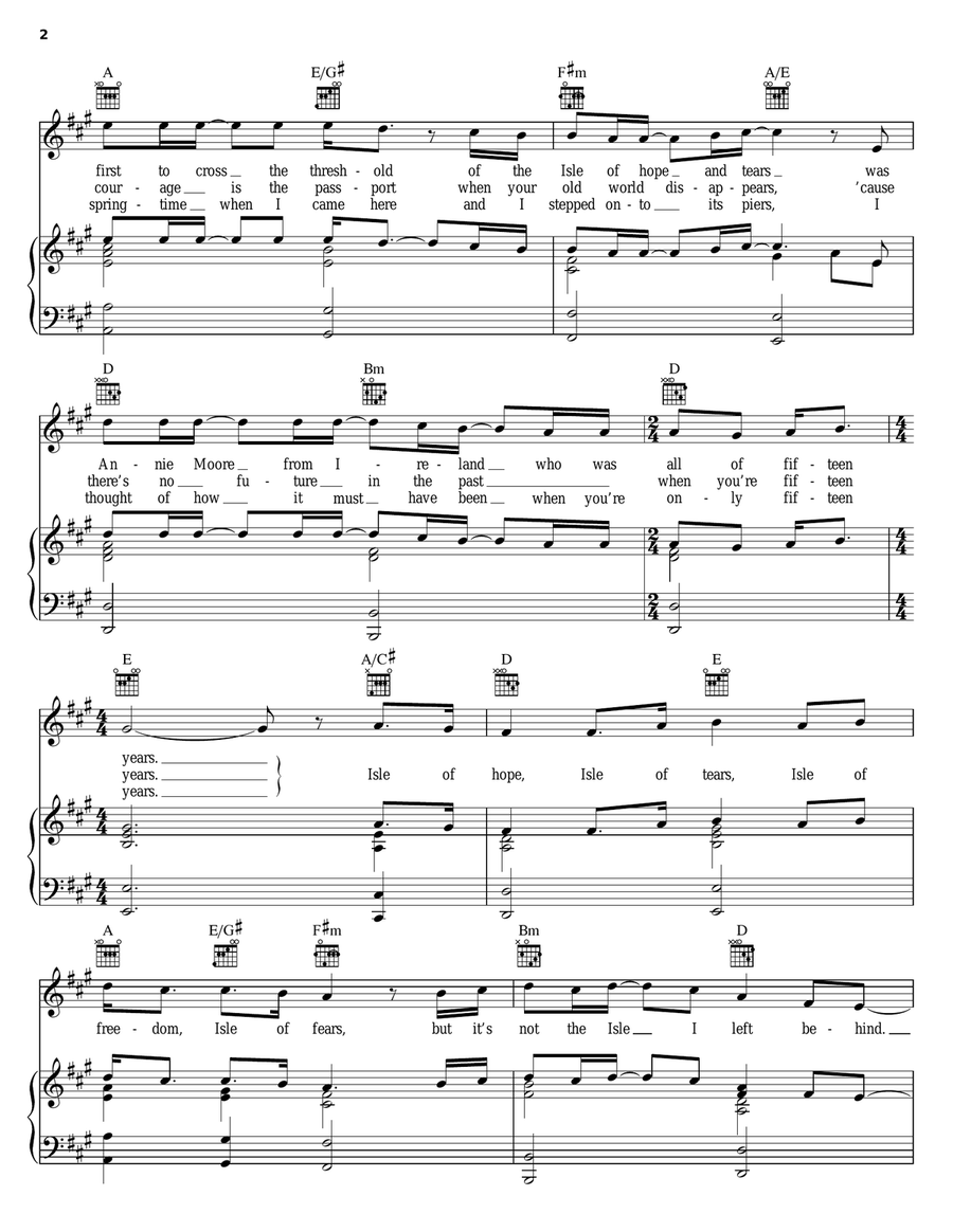 Isle Of Hope, Isle Of Tears Piano, Vocal, Guitar scores gallery preview page 2