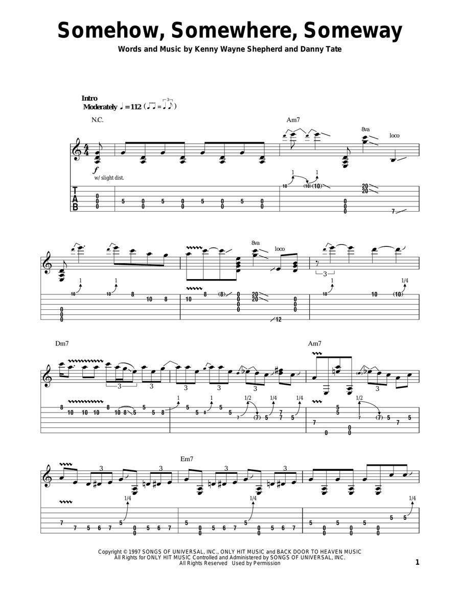 Somehow, Somewhere, Someway Acoustic Guitar scores gallery preview page 1