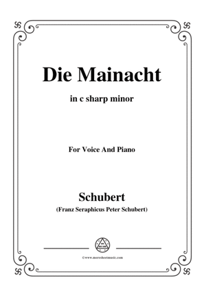 Schubert-Die Mainacht,in c sharp minor,for Voice&Piano