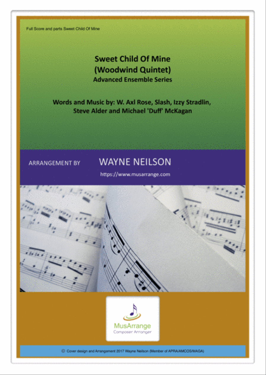Sweet Child O' Mine Woodwind Quintet scores gallery preview page 1