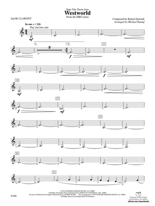 Main Title Theme from Westworld: 2nd B-flat Clarinet
